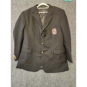 Stanford Cardinal Blazer Jacket Mens 42R Black NCAA College Wool Cianni Cellini